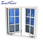 double casement style aluminum frame glass windows