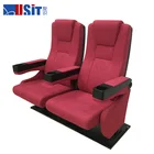 USIT UA-638E-13 Red fabric fixed back seat cinema chair in stock for sale