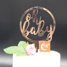 Oh Baby Acrylic Rose Gold Cake Topper, Baby Cake Topper, Birthday cake topper wedding cake topper
