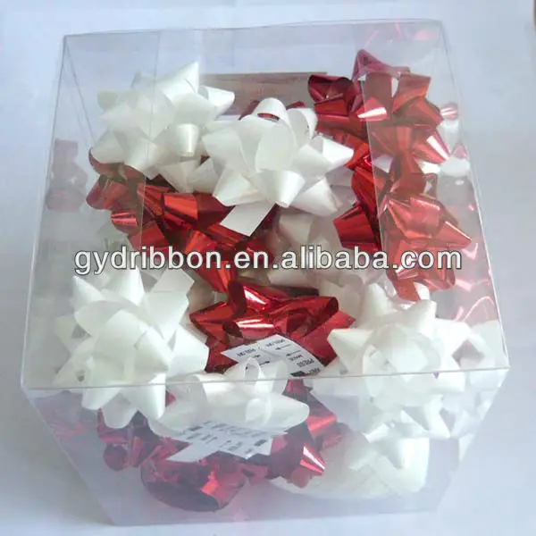 star bow ,white gift wrapping bows, holiday decoration ribbon