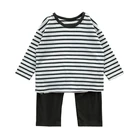 3397/Striped long sleeve two-piece set baby suit