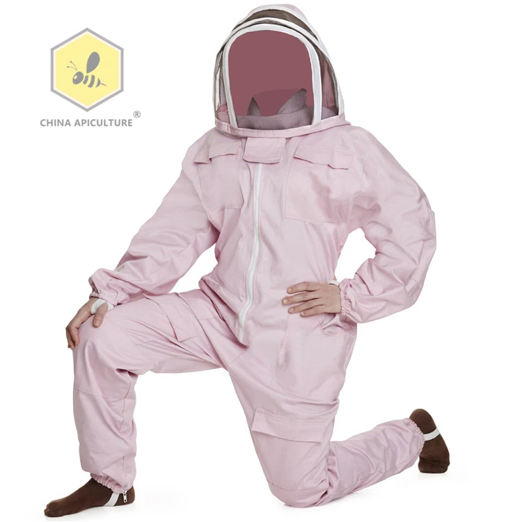 Apicultura herramientas adulto cuerpo profesional abeja mantener traje de algodón traje de cuerpo completo de la apicultura Chaqueta de traje con velo Hood