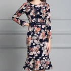Breathable Autumn Long Sleeve Floral Print Casual Lace Women Dress