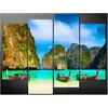 4 Panel Shell Beach Oil Painting Print on Canvas Giclee Artwork for Modern Living Room Home Wall Decoration