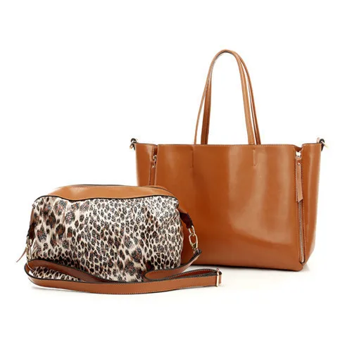 new 2015 hot sale side zipper genuine leather women handbag cowhide women leather handbags with inner leopard shoulder bag bolsa