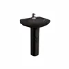 HS-9828 black pedestal sink/ black ceramic sink/ colored free standing sink