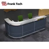 Frank Tech white painting counter design wooden front counter reception table l shaped salon reception counter