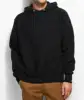 OEM 12oz heavyweight fleece reverse small logo embroidered hoodie Blank black custom streetwear pullover