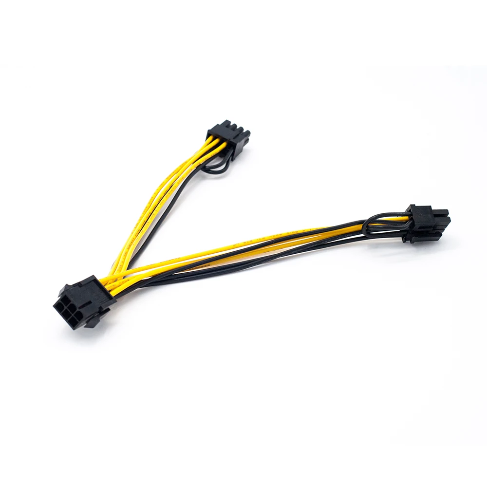 PCI-E 6-pin to Dual 6+2-pin (6-pin/8-pin) Power Splitter Cable