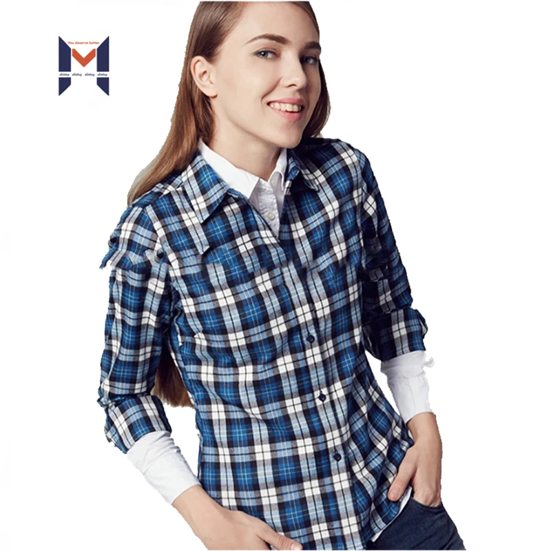 women's slim fit plaid shirt