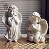 Small custom stone carving made wholesales Figurine marble kneeling cherub sculpture for home garden park decoration MSG-509
