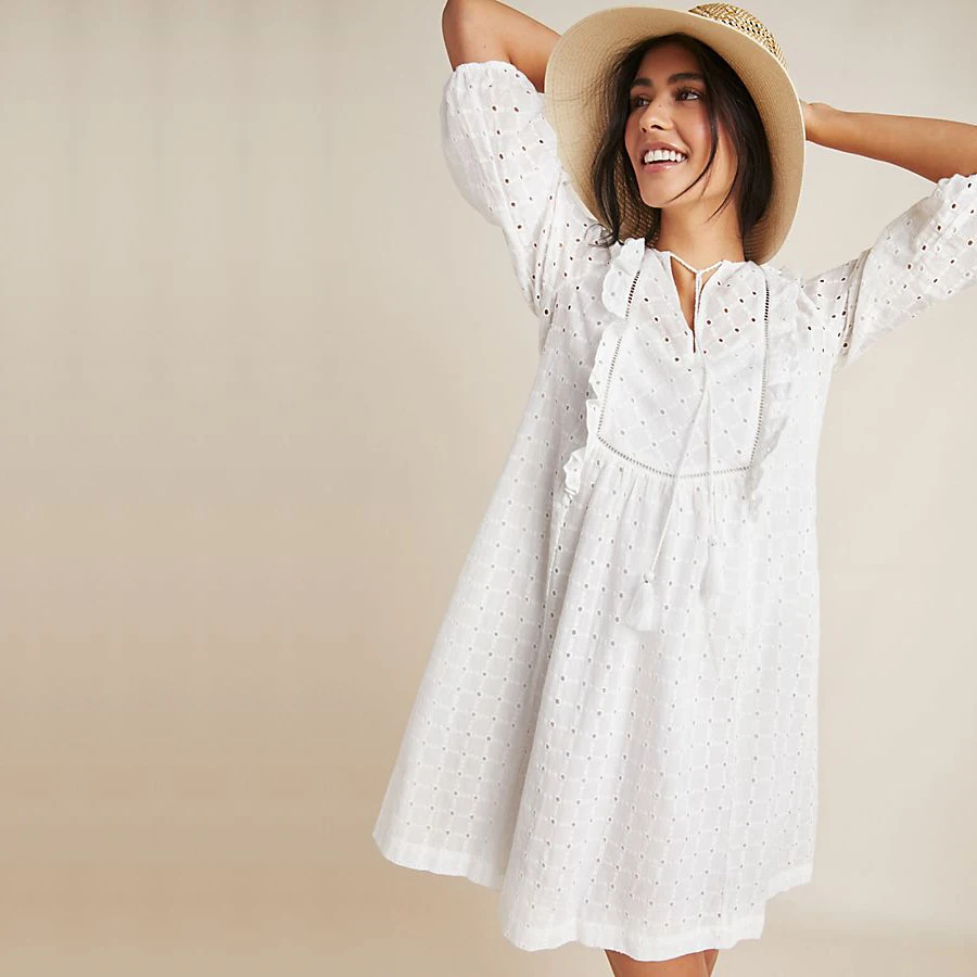 new short sleeves dresses women fashion cutwork cotton fabric women dress, Customized color
new short sleeves dresses women fashion cutwork cotton fabric women dress, Customized color