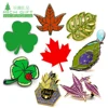 Unique products custom logo metal soft enamel glitter powder flower leaf lapel pins for t-shirt