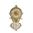 European Antique Crafts Table Bronze Clocks Luxury Brass Figurine wall clock