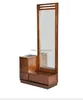 wooden dressing table with full-length mirror