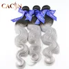 Best selling products 100% human 1b gray two tone remy hair extension,Body Wave Style and Yes Virgin Hair extensions gray hair
