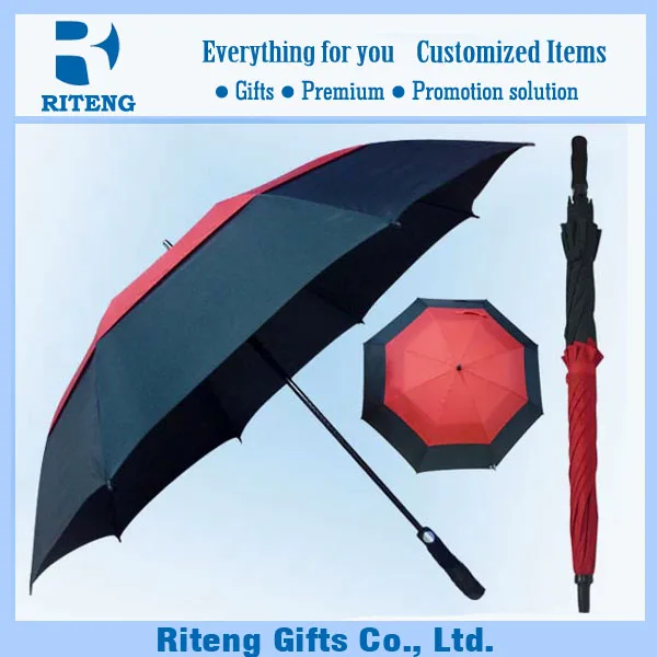 rubber Handle Promote Katana Shaped Plastic Golf Umbrella