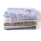 Fashion custom design colorful solid plaid cashmere wool scarf