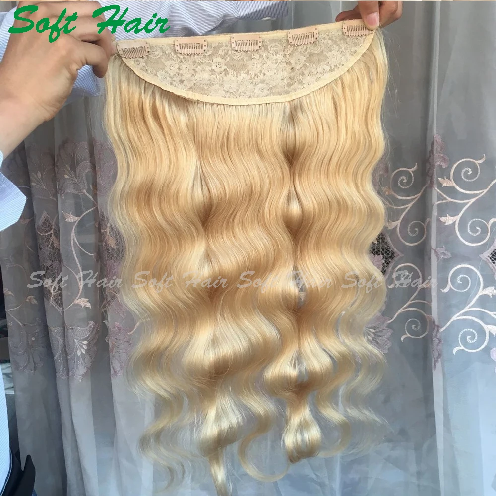 Wholesale high quality grade 8a body wavy Brazilian blonde human hair drawstring ponytail