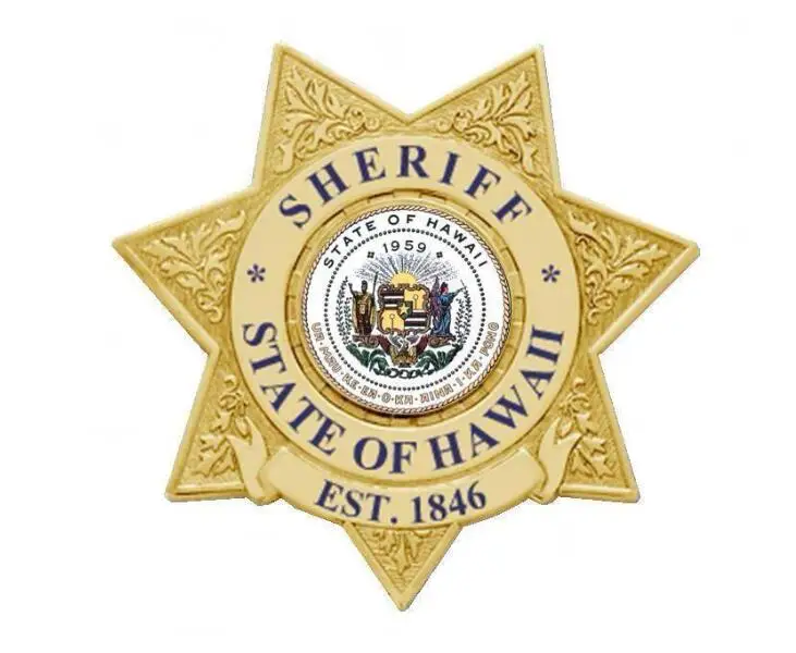 high quality hawaii state engraved sheriff"s badge