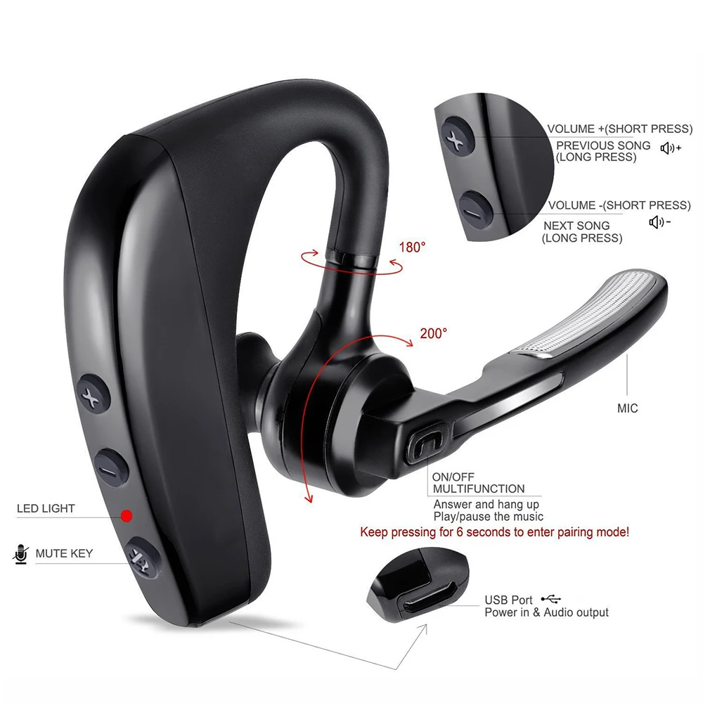 Voorkeur Opsplitsen maak je geïrriteerd Airersi K10 Bluetooth Headset Wireless Handsfree Noise Reduction Business  Office Music Earphones Headphones With Storage Box - Earphones & Headphones  - AliExpress