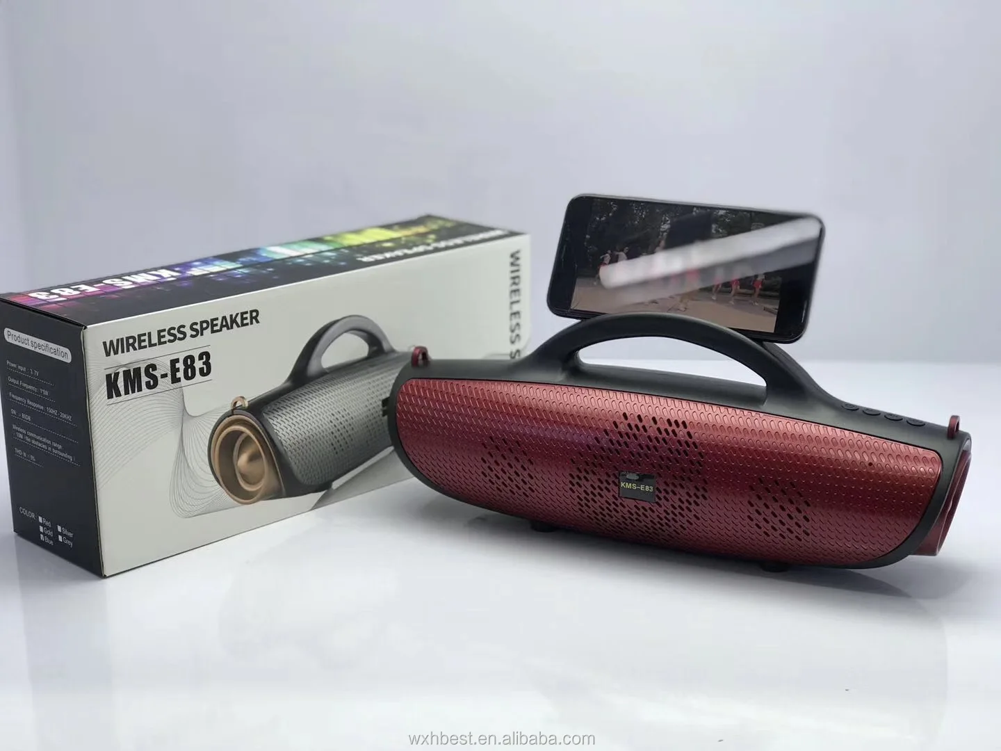 New arrival KMS-E83 wireless speaker 5W loud Portable speaker with Mobile phone holder sound box USB TF bass KMSE83 speaker - ANKUX.COM