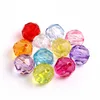 Colorful Mix Color Acrylic Plastic Transparent Clear Faceted Beads for Chunky Bubblegum Necklace Jewelry 8mm to 24mm Stock