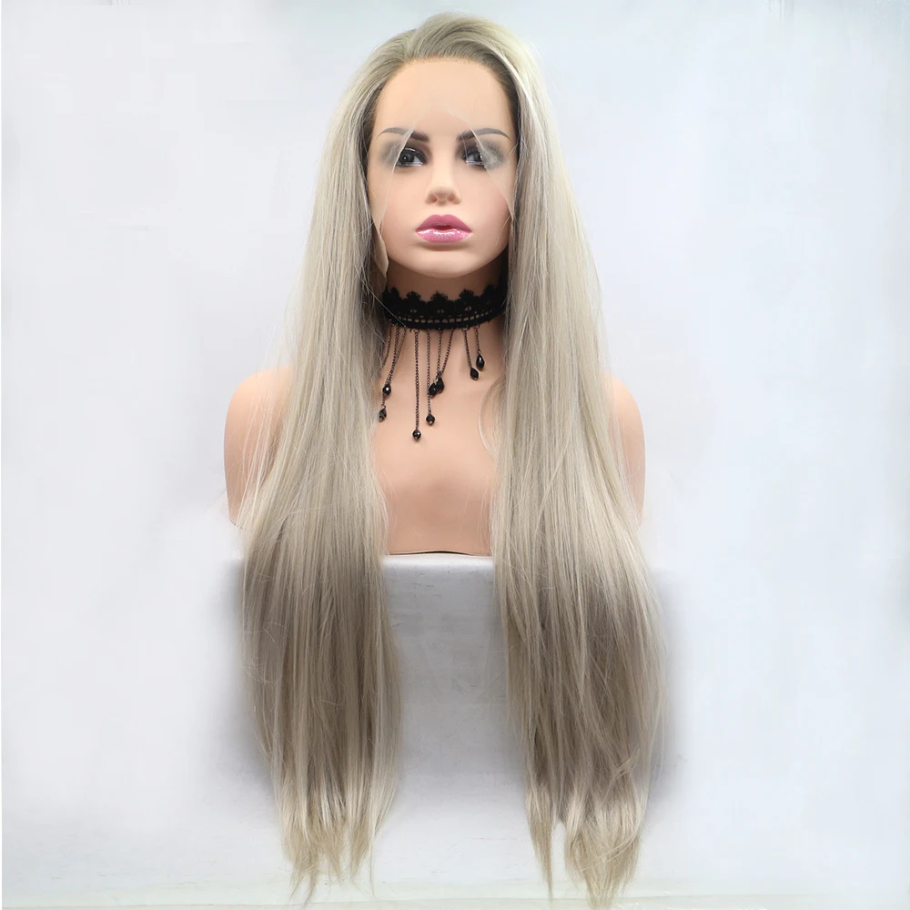 Fantasy Beauty Ombre Blonde Synthetic Lace Front Wigs For Black Women,2 Tone Color Dark Roots Long Straight Heat Resistant, As picture
Fantasy Beauty Ombre Blonde Synthetic Lace Front Wigs For Black Women,2 Tone Color Dark Roots Long Straight Heat Resistant, As picture