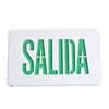 Battery backup green red salida led emergency light rechargeable emergency fire safety exit sign board for Spanish market