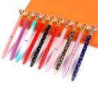 Custom Promotion Big Top Diamond Pen Rose Gold Diamond Crystal Ballpoint Ball Pen Logo with Rhinestone For Wedding Gift