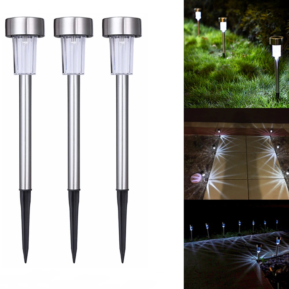 promotion Cheap Small light operated Stainless steel IP44 Outdoor pathway LED Solar Light for Garden