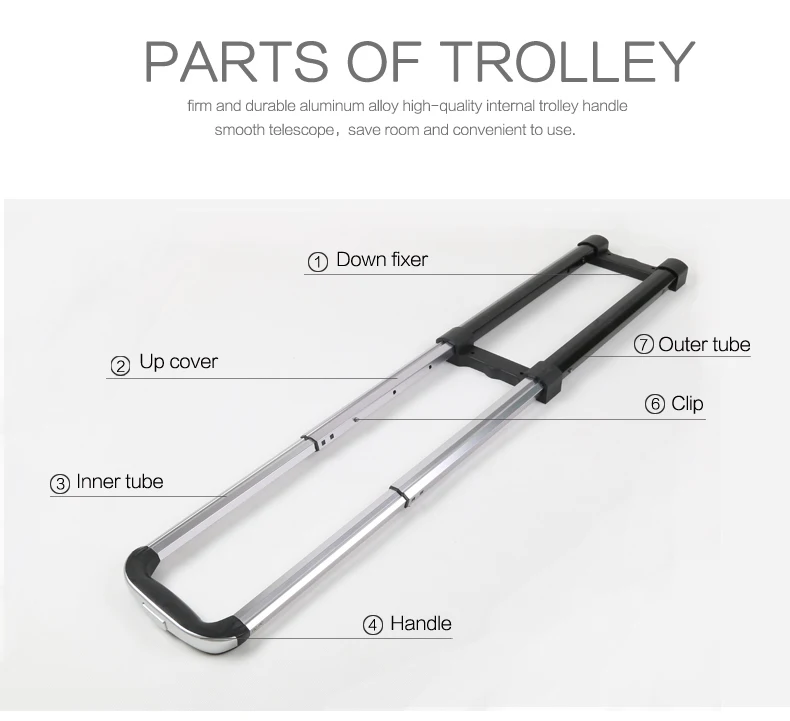 Luggage Telescopic Trolley Handle Parts/aluminium Pull Handle/trolley