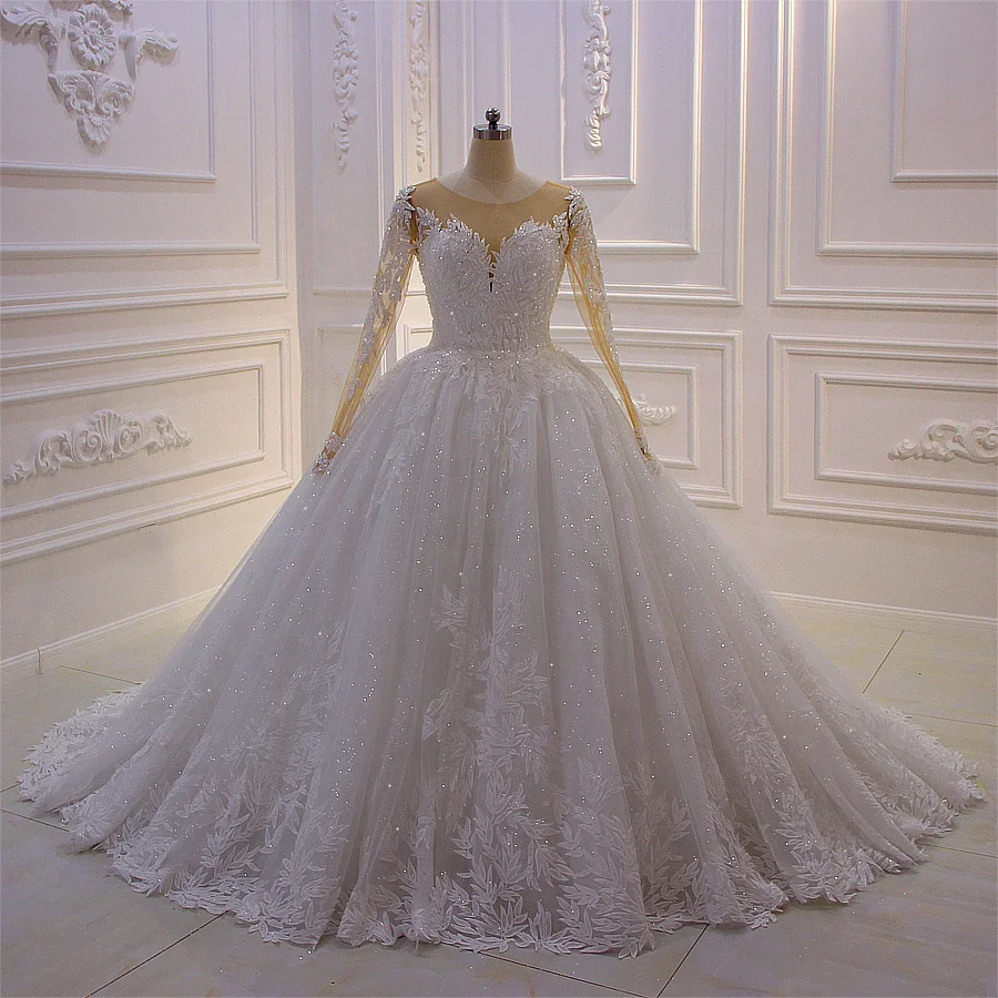 New Design Lace Ball Gown Long Sleeve Wedding Dress Amanda Noivas Bridal Gown 2019
New Design Lace Ball Gown Long Sleeve Wedding Dress Amanda Noivas Bridal Gown 2019
