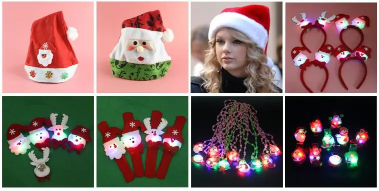 led christmas gifts of bracelets with santa claus, snowman and