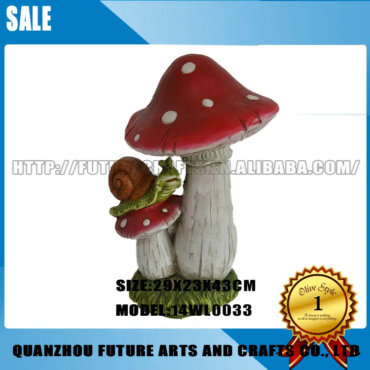 mushroom with snail garden decoration