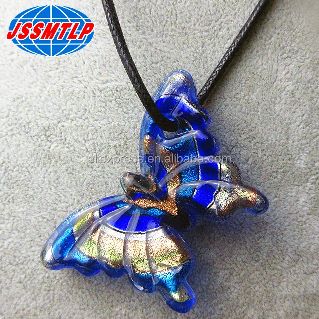 cheap fashion art glass butterfly animals figurine pendant