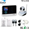 Saful 2.4"TFT-LCD GPRS WIFI & GSM 3G APP smart home automation system with IP camera and RFID card