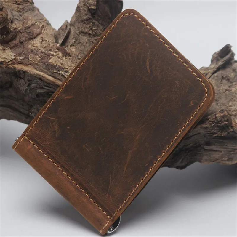Promo customized magnet PU leather money clip with credit card holder