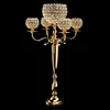 5 heads crystal candlesticks 85cm metal candlestick decoration for wedding decoration and home decoration