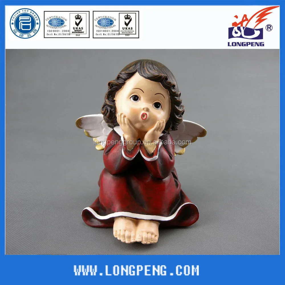 resin wholesale cherub angel figurine,the cherub is meditating