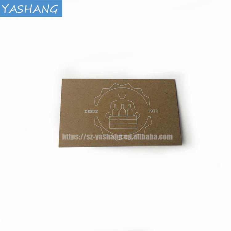 Kraft paper gold foil card with embossing logo customized gold edge kraft paper business card