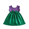 Wholesale purple elegant little mermaid under sea princess inspired dresses children theme party for girls baby kids children