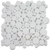 Premium Marble Pure White Thassos Bubbles Round Circle Polished Patterns Cheap Mosaic Tile