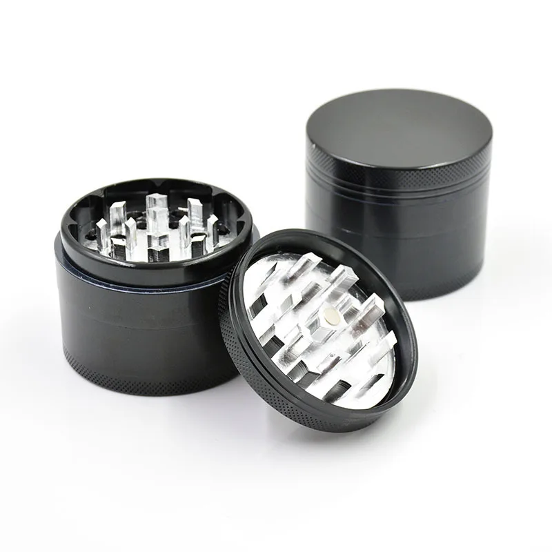 Newest Herb Grinder Somking Wholesale 56MM 4 Layers CNC Teeth Sharp Cutting Bladers Black Aluminum Alloy Herb Grinder
