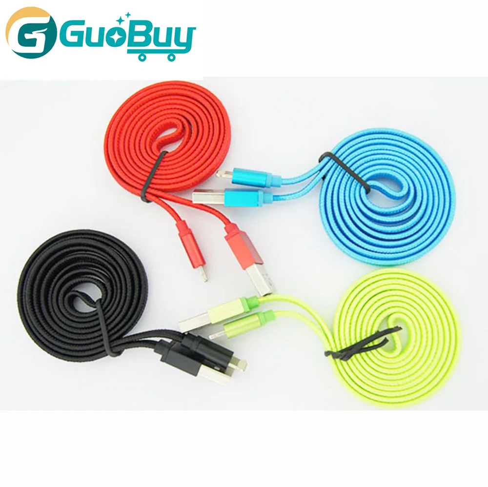 Hottest and Cheapest fast charging speed braidred fabric flat micro usb charging cable, 8pin usb data cable - ANKUX.COM