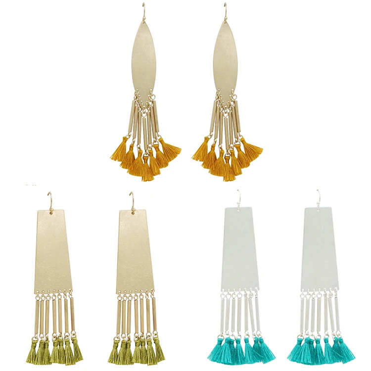 wholesale jewelry custom green blue yellow long metal bar pendant boho tassel earrings for women tassel, Pink
wholesale jewelry custom green blue yellow long metal bar pendant boho tassel earrings for women tassel, Pink