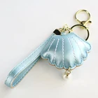 New Design PU Cotton shell pearl key chain for promotion gift