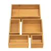 5-Piece Bamboo Storage Box Drawer Organizer Set