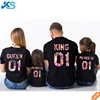 wholesale King queen 100% Combed Ring-Spun Cotton love family couple t shirt