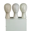 Wholesale lifelike modern real hair wig display egg female wig display wooden mannequin head for hat